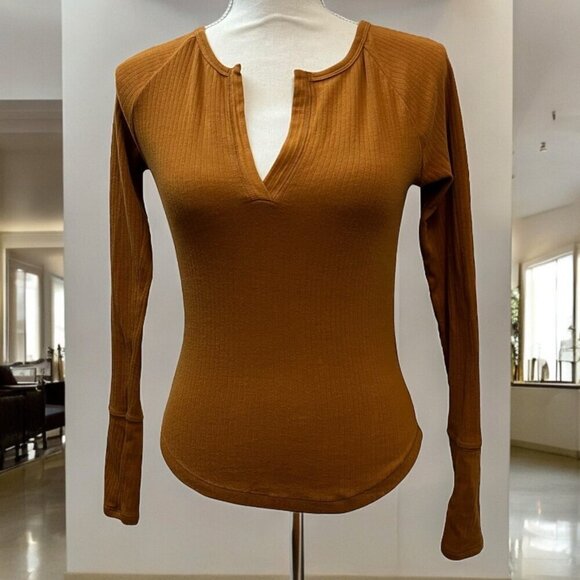Intimately Free People Rib‎ Knit Long Sleeve Crop Top Size Small - Picture 1 of 12